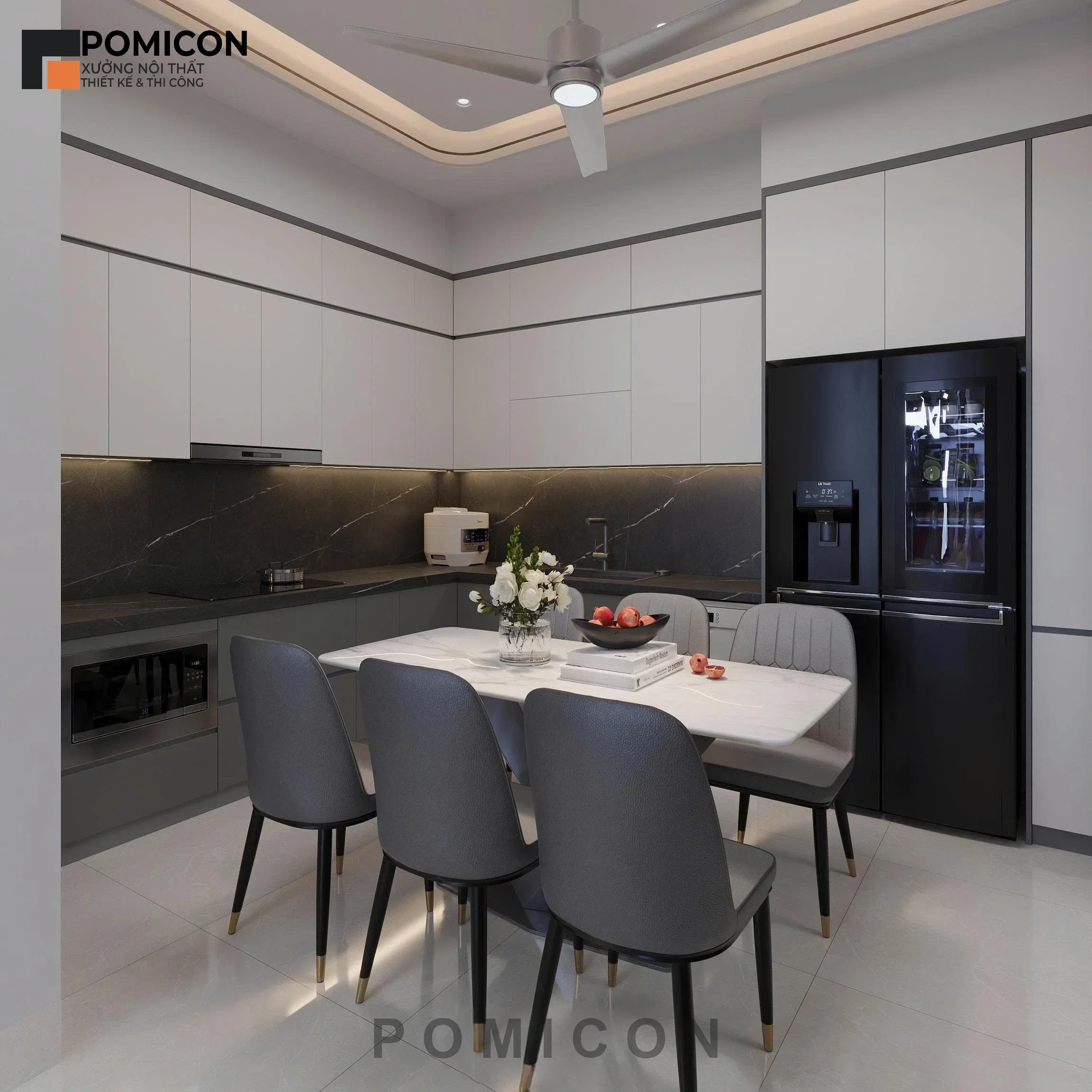 Giải pháp thi công nội thất nhà phố KDC Bình Chuẩn 2 sang trọng