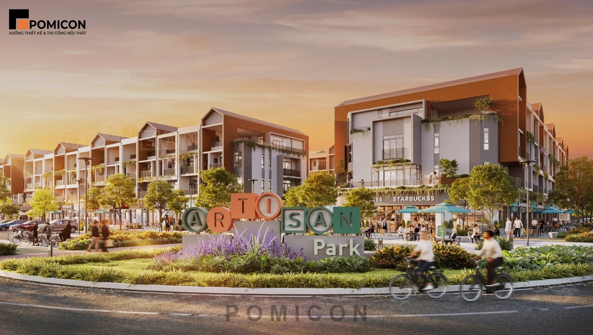 Mẫu thi công nội thất nhà phố Artisan Park Bình Dương đẹp hiện đại