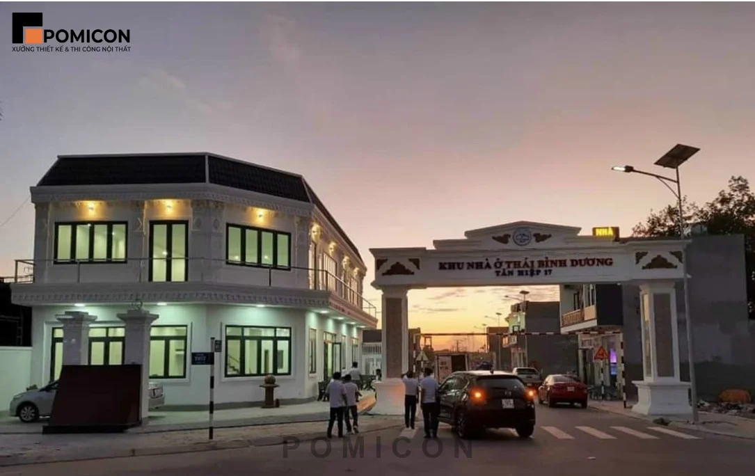 Mẫu thi công nội thất nhà phố khu nhà ở Thái Bình Dương Bình Dương đẹp hiện đại