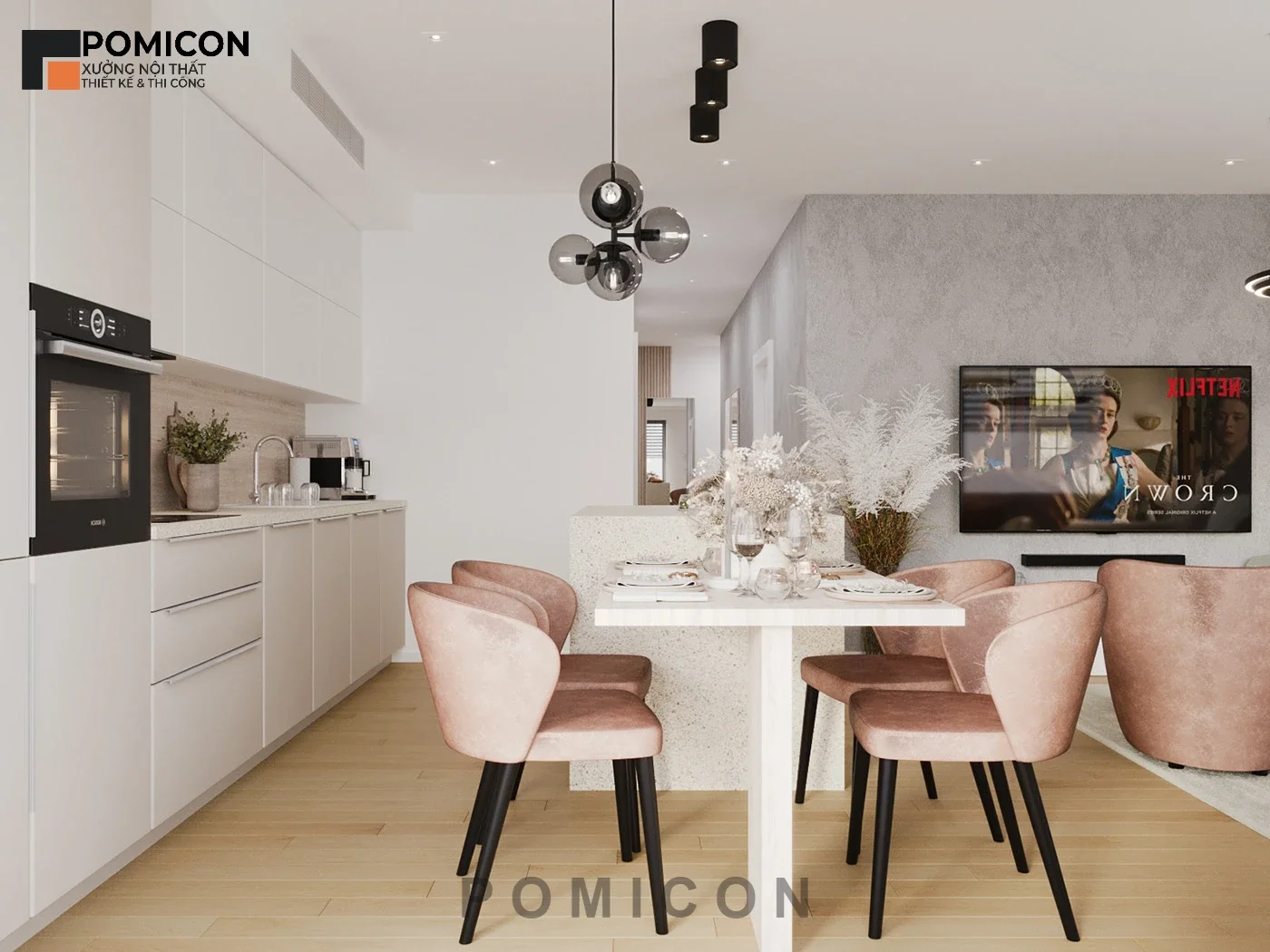 Mẫu thiết kế nội thất nhà phố Bcons Eden Park Bình Dương sang trọng