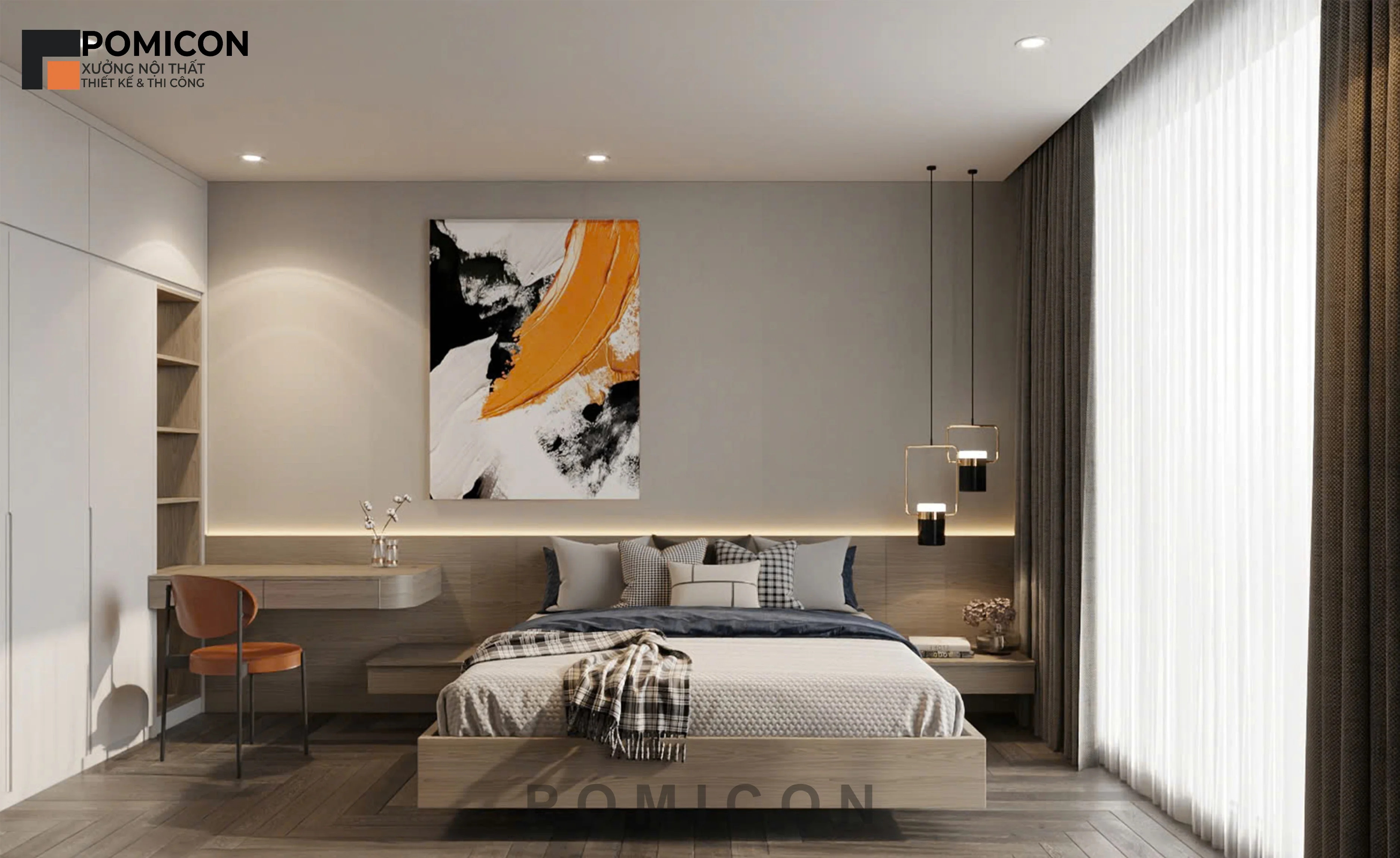 Thi công nội thất nhà phố Golden Center City phong cách hiện đại