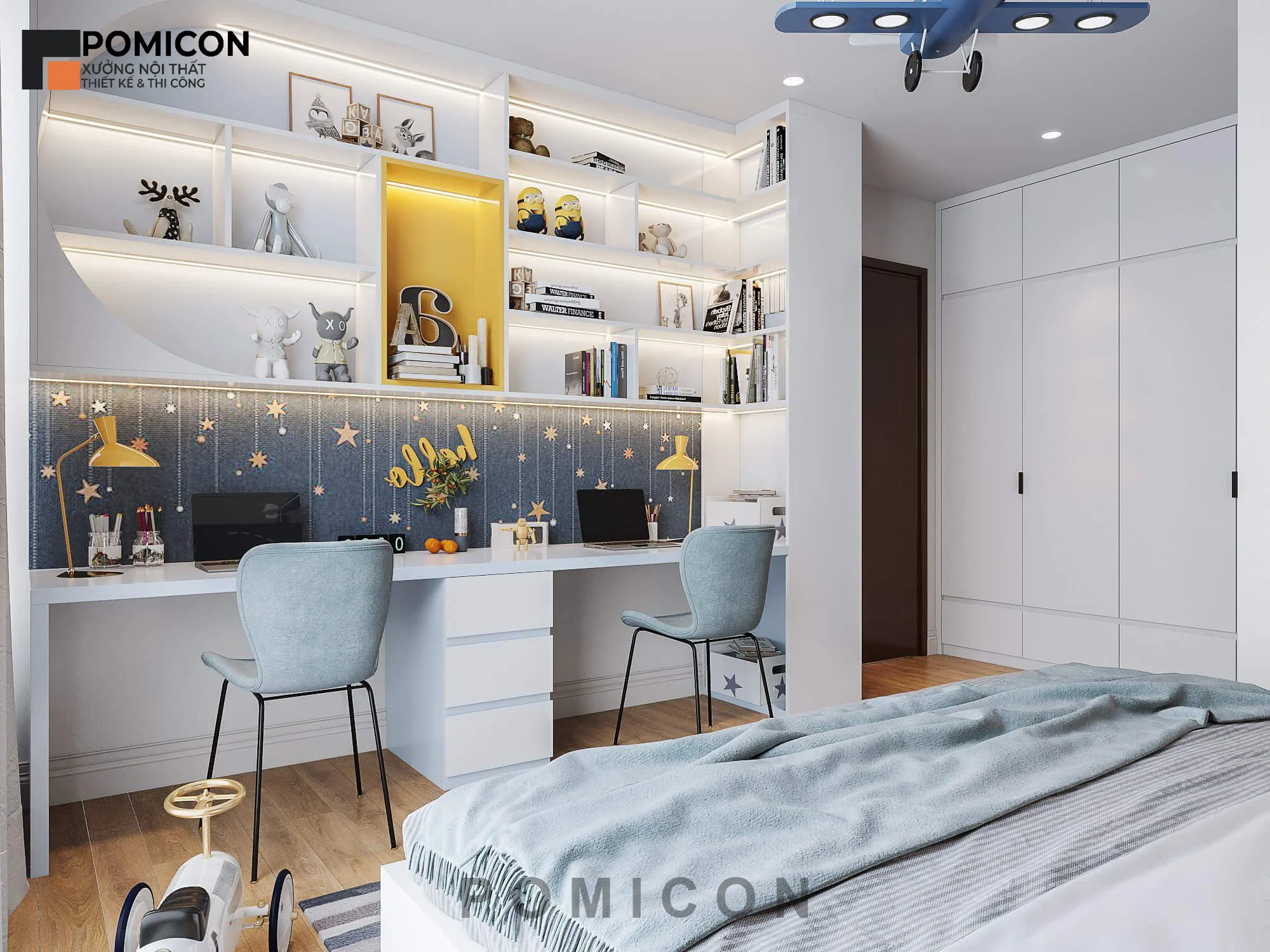 Thi công nội thất nhà phố KDC Bình Thung phong cách hiện đại