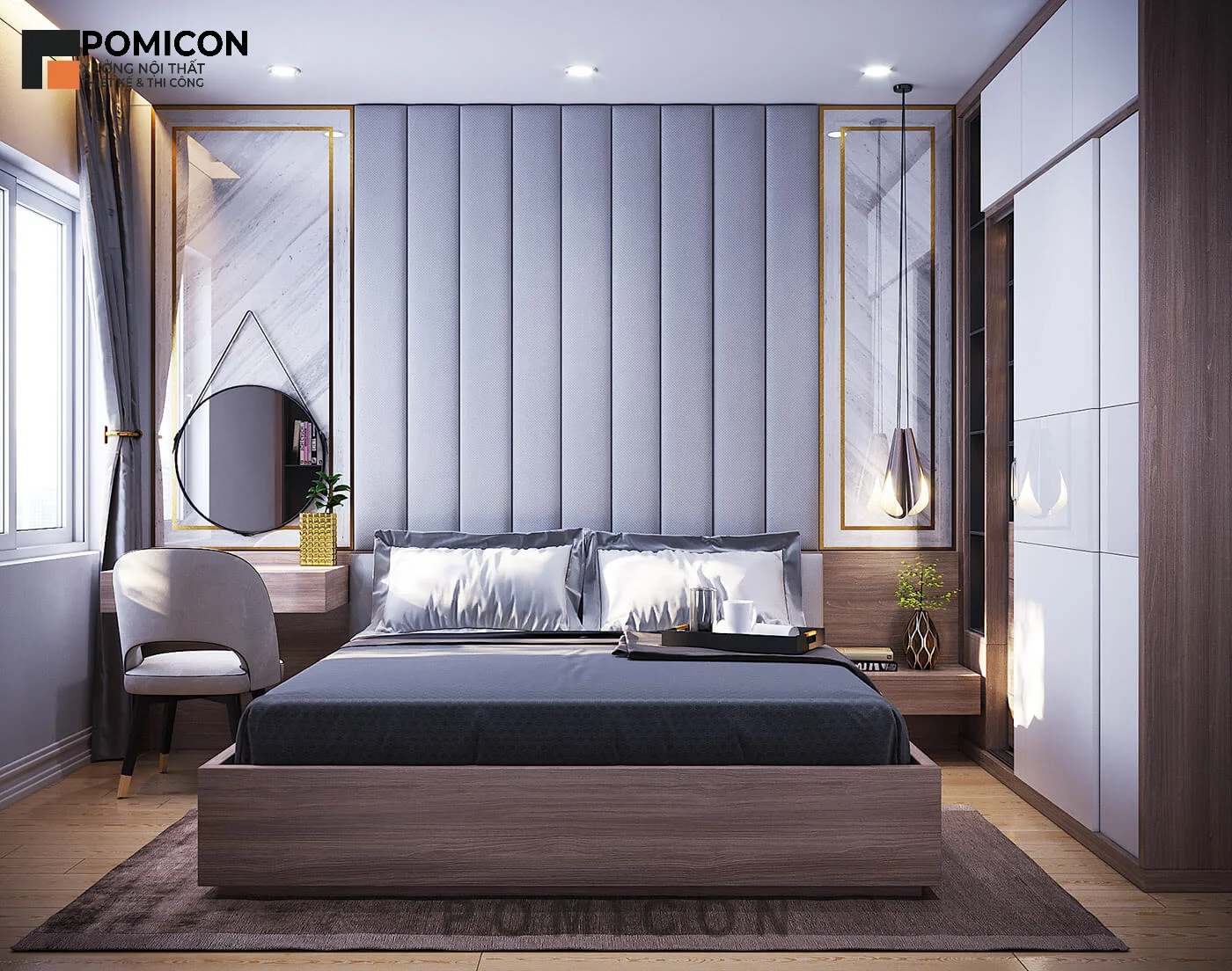 Thi công nội thất nhà phố khu nhà ở Tân Lập Bắc Tân Uyên trọn gói