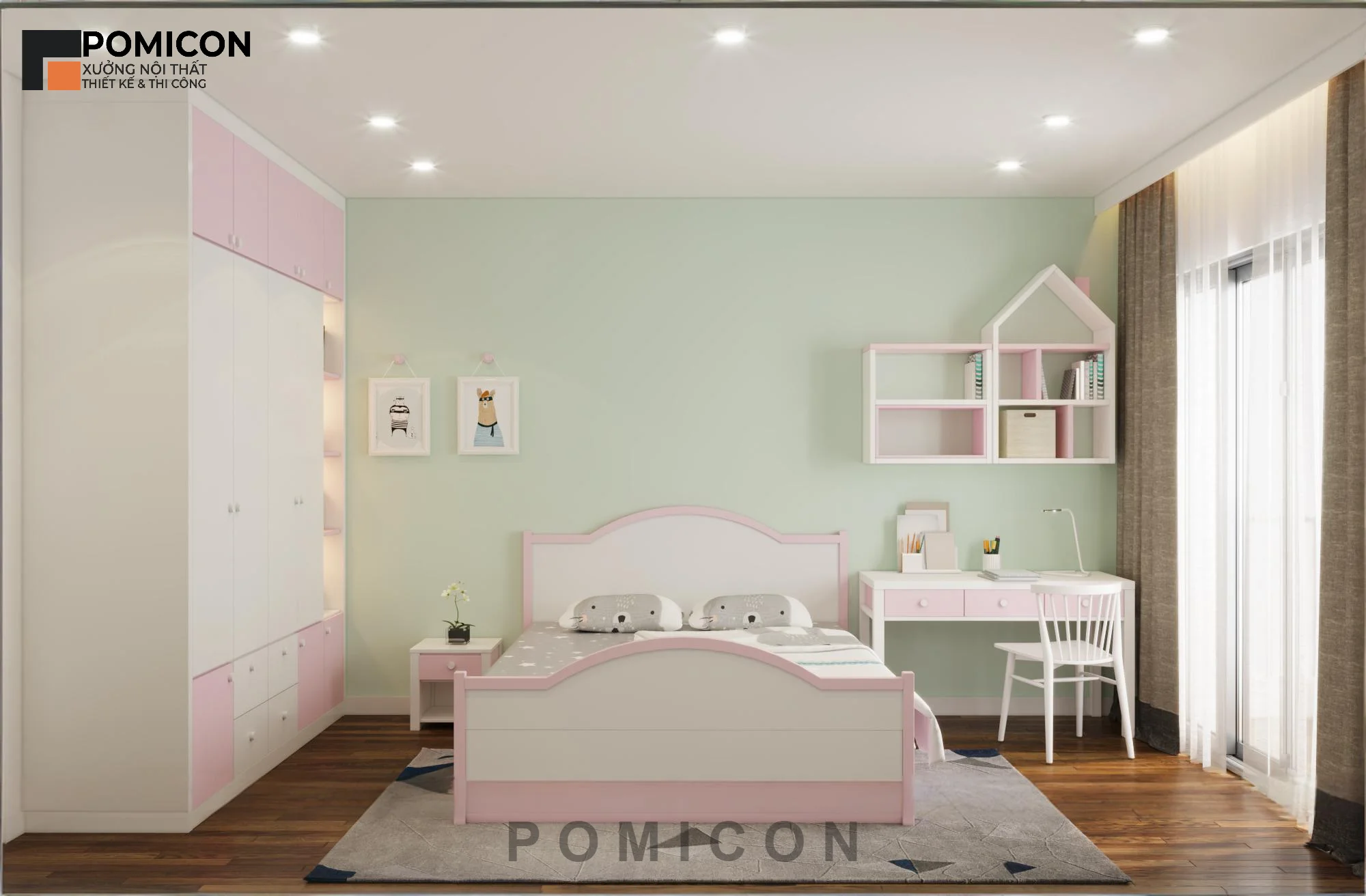 Thi công nội thất nhà phố Mỹ Phước phong cách hiện đại