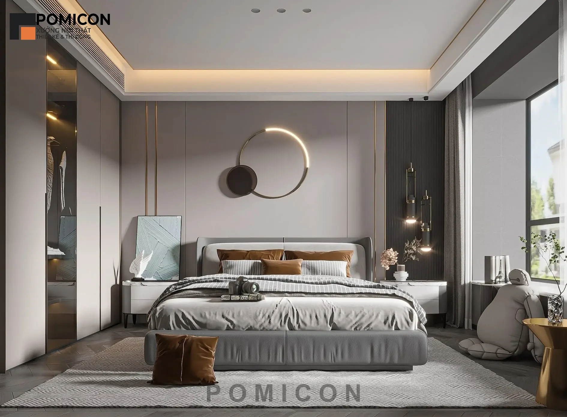 Thi công nội thất trọn gói nhà phố Him Lam Phú Đông Bình Dương