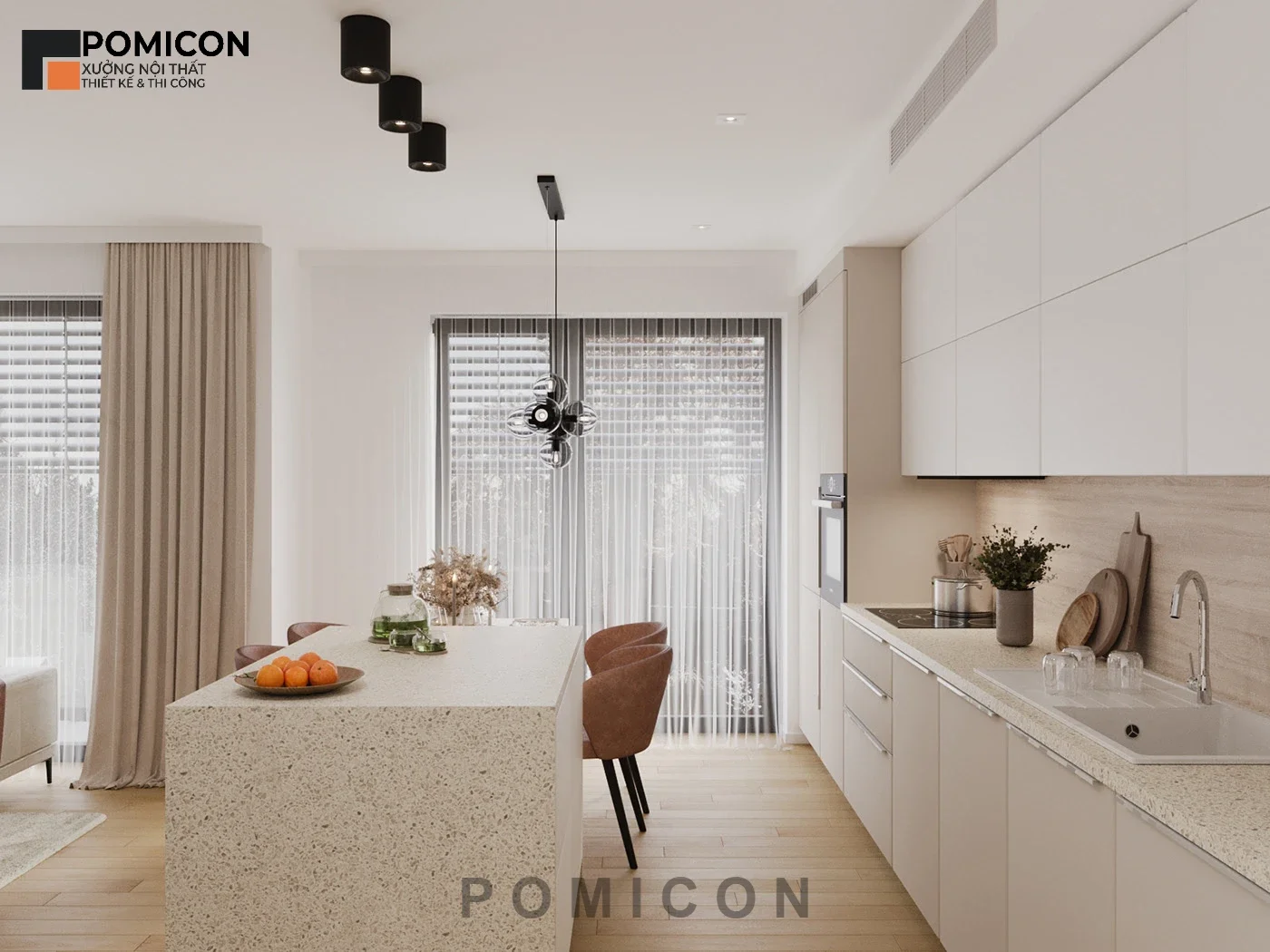 Thiết kế nội thất nhà phố Bcons Eden Park Dĩ An đẹp hiện đại