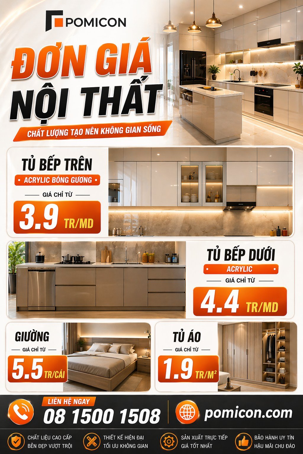 Đơn giá nội thất POMICON