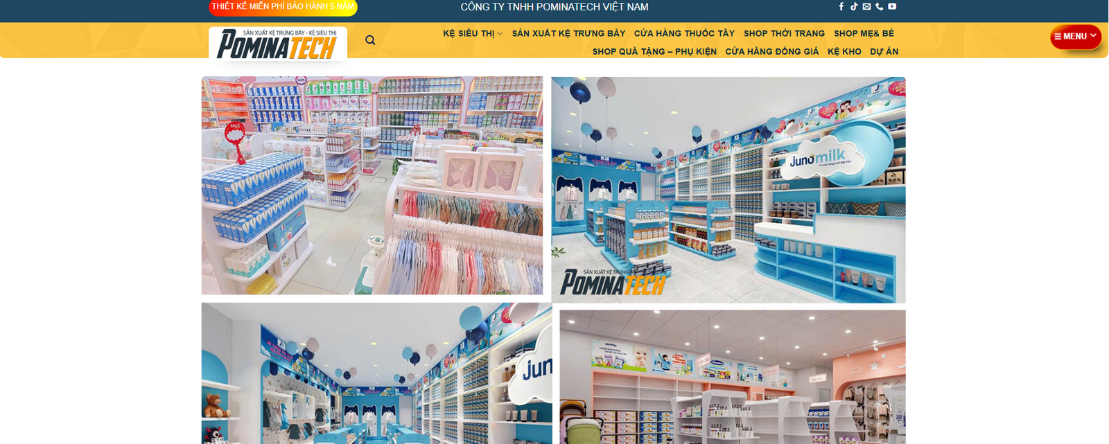 POMINATECH – 13 Năm trong lĩnh vực sản xuất & lắp đặt kệ siêu thị, kệ trưng bày
