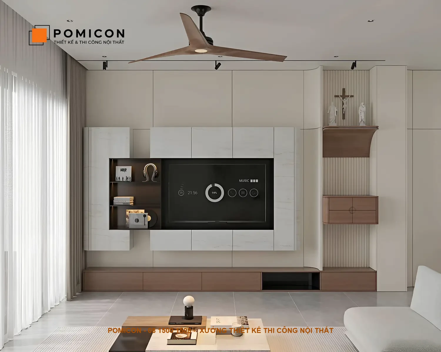 thiết kế nội thất phòng khách Mỹ Phước